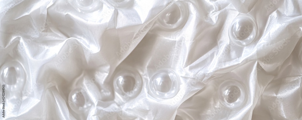 Aufkleber luxurious and sophisticated visual created by elegant white silk fabric draped over round crystal cl