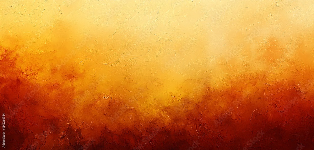 Wall mural a smooth orange and yellow gradient background with a fine grain texture, ideal for soft and invitin