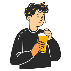 Man drinking beer beverage person glass vector