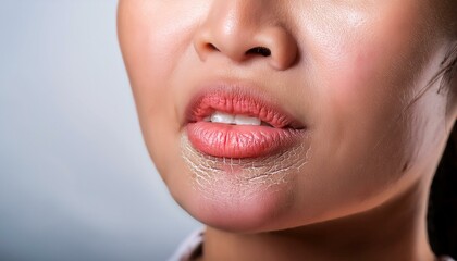 Dry, chapped, peeling lips -dry skin problem with mouth disease
