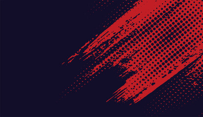 Abstract Red and Blue Halftone Brush Stroke Background Design for Dynamic Presentations and Branding