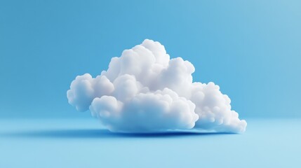 Single fluffy white cloud on light blue background.