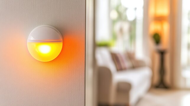 Smart home security system with motion sensor and alert light