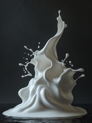 splash of milk rises gracefully