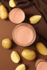 Potato milk, concept of fresh and healthy drink