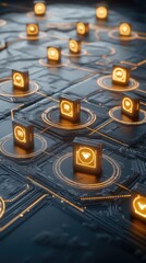 Illuminated Cubes Network Digital System Nodes