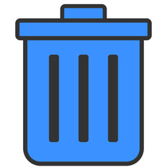 blue trash can icon