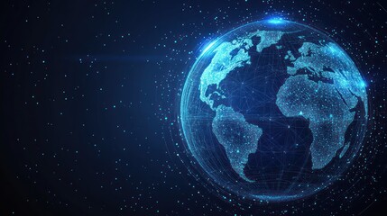 Obraz premium Global network connection, digital earth.