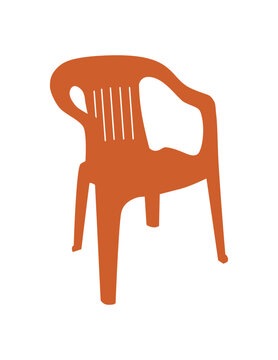 Red monoblock chair illustration vector. 
