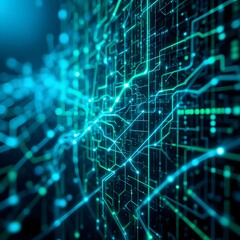 Obraz premium Futuristic AI Data Grid Abstract Background