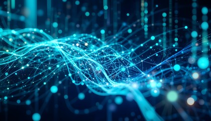 Futuristic AI Data Grid Abstract Background