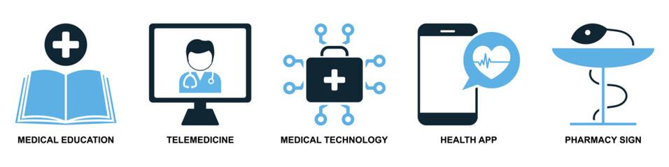 vector set of healthcare icons, medical or medicine medication, emphasizing healthcare and wellness pictogram symbol ui and ux design, glyphs