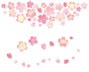 水彩で描いた桜のイラスト
