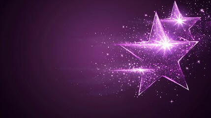 Fototapeta premium Glowing Purple Stars Sparkling Dust Trail
