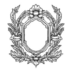 Fototapeta premium Lozenge coat of arms Frame frame style illustration vector