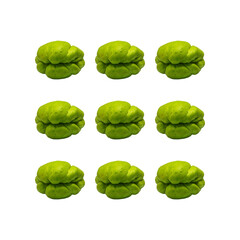 Fototapeta premium green chayote fruit, This plant vines on the ground or climbs slightly, the chayote fruit isolated on a white background. 
