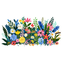 Fototapeta premium Individual bouquet floral flowers leaves leaf vector