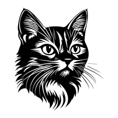 Art cat illustration stencil vector