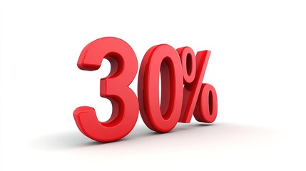 3D Figure "30%" Isolated for Visual Impact