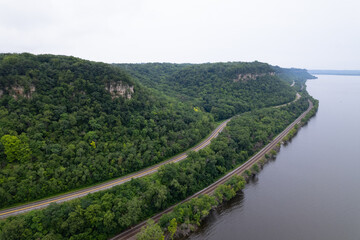 Lake Pepin & Bluffs. Maiden Rock, Wisconsin. 