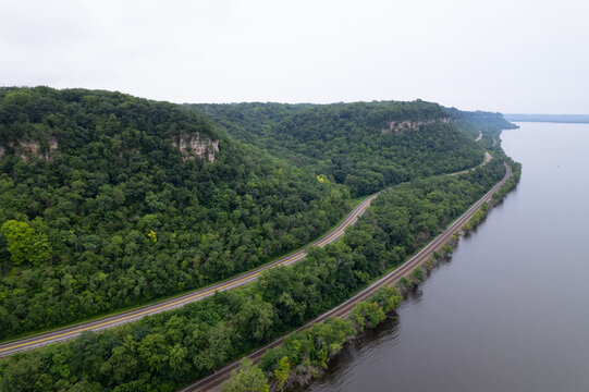 Lake Pepin & Bluffs. Maiden Rock, Wisconsin. 