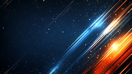 Obraz premium Abstract Cosmic Light Streaks Across Dark Space