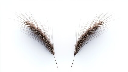 Rye stalks studio shot, white background, agriculture, food