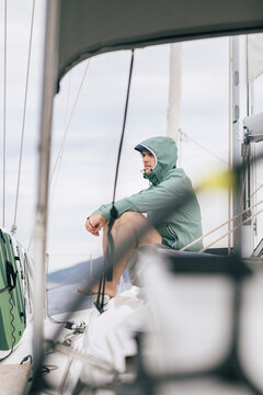 Man Sailing at the Sea