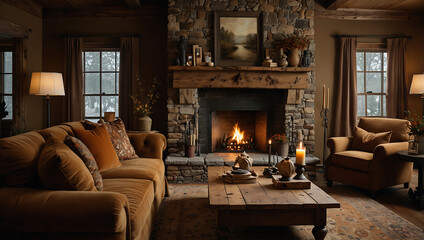 Autumn Glow: A Cozy Living Room Escape