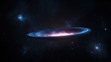 Beautiful Cosmic Galaxy with Vibrant Colors and Swirling Nebula