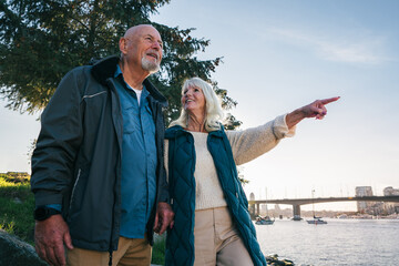 Happy Senior Couple Enjoying a Sunny Day in Vancouver, BC