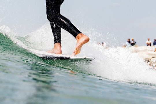 Surfing backwards longboard