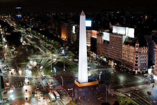 Aerial View Of The Buenos Aires Obelisk