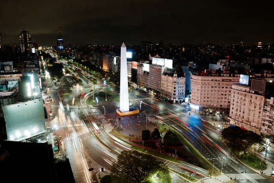 Aerial View Of The Buenos Aires Obelisk