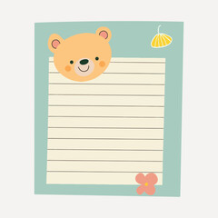 Cute paper notes illustration vector