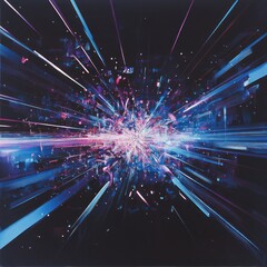 Naklejka premium Abstract streaks of light radiating from a center point, with a dark background, for web design