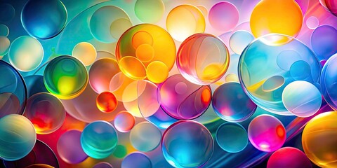 Colorful Abstract Geometric Shapes with Gradient Circles and Long Exposure Effects for Dynamic and Vibrant Backgrounds in Art, Design, and Creative Projects
