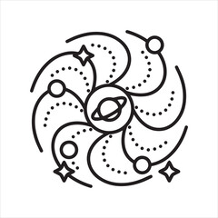 Space galaxy icon vector art illustration.