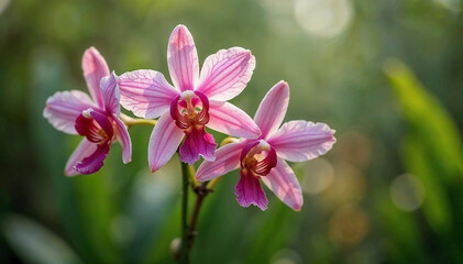 pink and white orchids