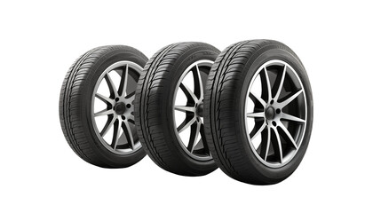 Sleek Black Alloy Wheels Perfect for Automotive Design Transportation and Vehicle Advertising