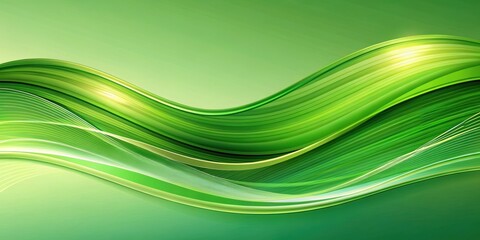 Naklejka premium Abstract green wavy background design with a flowing wave pattern , green, abstract, background, wave, design, flow, pattern