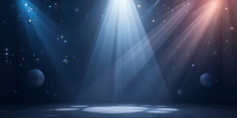 Dramatic Stage Lighting With Floating Spheres And Dust