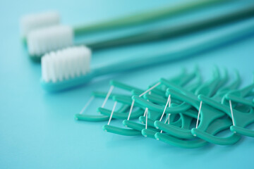 Dental care tools for healthy hygiene routine at home