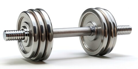 Obraz premium Isolated Dumbbell on White Background - 3D Render Ideal for Fitness and Exercise Concepts, Weightlifting Equipment, Home Gym Decor, and Health & Wellness Marketing