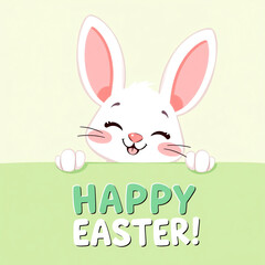 Easter Bunny Wishing Happy Easter
