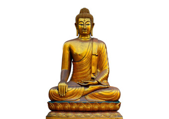 Buddha statue isolated on transparent or white background