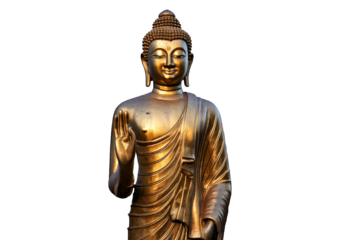Buddha statue isolated on transparent or white background