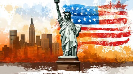 Obraz premium Majestic Stone Statue and Sculpture Landmark in London with Historic Architecture and Bridge Over Fountain