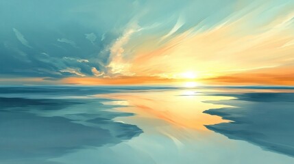 Fototapeta premium Breathtaking Horizon with Reflections and Soft Light