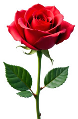 Naklejka premium clipart red rose on white background, valentines day concept